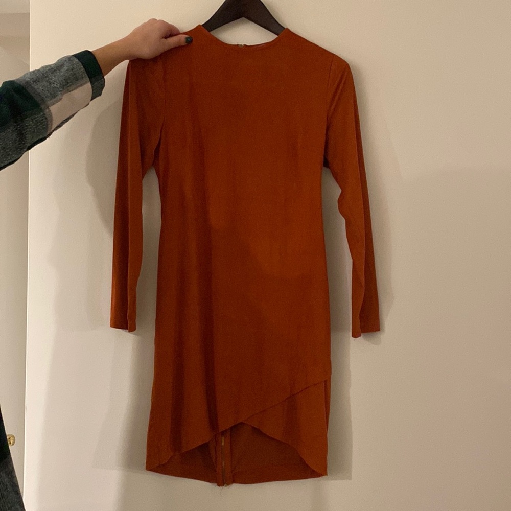 Burnt orange suade sweater